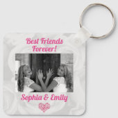 最高の友達Besties BFF写真名かわいいピンク キーホルダー (裏面)