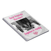 最高の友達Besties BFF写真名かわいいピンク ノートブック (右側)