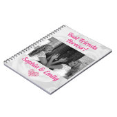 最高の友達Besties BFF写真名かわいいピンク ノートブック (左側)