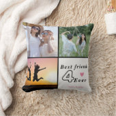 最高の友達Forever写真コラージュカスタム- 3 – 写真 クッション (ブランケット)