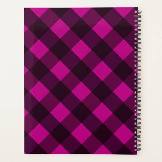 最高の友達Pinkパーソナライズされた Plaid写真コラージュ プランナー手帳 (裏面)