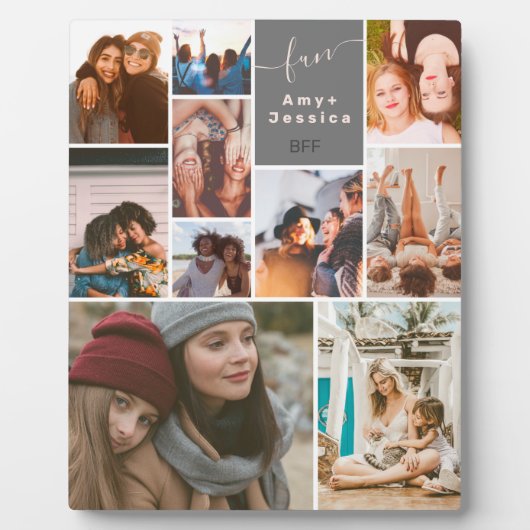 最高の友達pink bff script 10フォトコラージンググリッド フォトプラーク (正面)