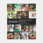 最高の叔母さん定義写真コラージュ フリースブランケット (正面)