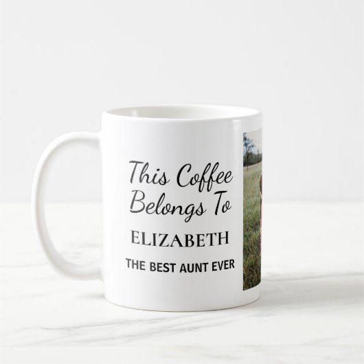 最高の叔母の写パーソナライズされた真 コーヒーマグカップ (左)