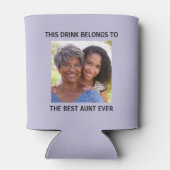 最高の叔母の写真パープル 缶クーラー (裏面)