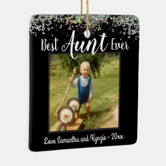 最高の叔母の写真 セラミックオーナメント (右)