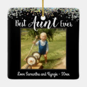 最高の叔母の写真 セラミックオーナメント (裏面)