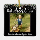 最高の叔母の写真 セラミックオーナメント (正面)