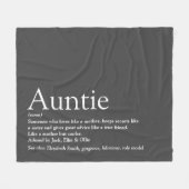 最高の叔母の定義おもしろいグレー フリースブランケット (正面(横))