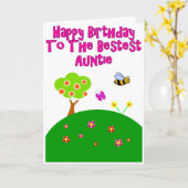 最高の叔母ハッピーバースデーガーデングリーティングカード カード (黄色い花)