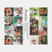 最高の叔母/おばさん、定義16枚写真 フリースブランケット (正面(横))