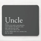 最高の叔父さん Funcle 定義 現代のグレー マウスパッド (正面)