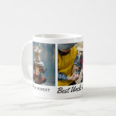 最高の叔父の写真パーソナライズされたコラージュ コーヒーマグカップ (正面左)