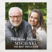 最高の叔父の写真パーソナライズされた ワインラベル (シングルラベル)