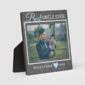 最高の叔父エバカスタムー写真素朴Chalkboard フォトプラーク (正面)