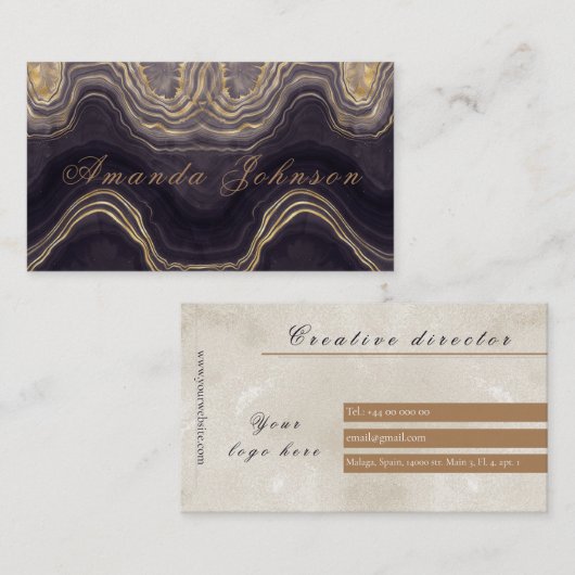 最高の大パーソナライズされた理石名刺 名刺 (正面/裏面)