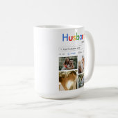 最高の夫が検索おもしろい中 | 4フォトコラージュ コーヒーマグカップ (正面右)