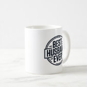 最高の夫バッジ デザイン コーヒーマグカップ (正面右)