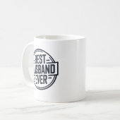 最高の夫バッジ デザイン コーヒーマグカップ (正面左)