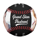 最高の夫フォトブラック 野球ボール (裏面)