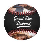 最高の夫フォトブラック 野球ボール (正面)