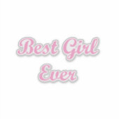 最高の女の子 シール (正面)
