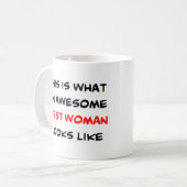 最高の女性、素晴らしい コーヒーマグカップ (正面左)