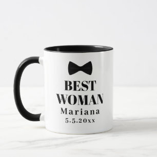 最高の女性 黒と白のタイブォウ ウェディング マグカップ