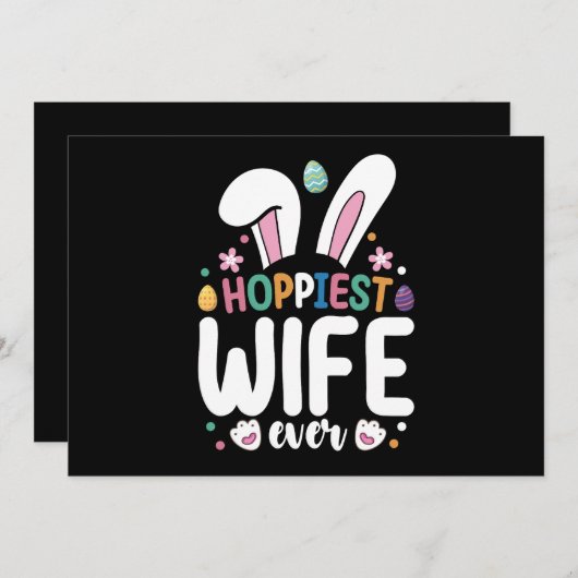 最高の妻エバーファミリーイースターバニーエッグ 招待状 (正面/裏面)