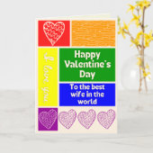 最高の妻 LGBTプライド テーマのバレンタインカード カード (黄色い花)