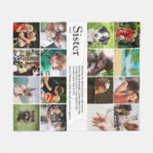 最高の姉の定義 16枚の写真入り フリースブランケット (正面(横))