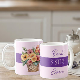 最高の姉を持つ人へ ガーベラの花 紫 コーヒーマグカップ