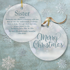 最高の姉妹の定義 クリスマス セラミックオーナメント