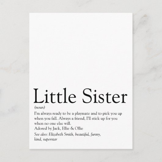 最高の姉妹の定義 - 楽しくてモダン ポストカード (正面)