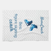 最高の姿スケートで滑るコーチ キッチンタオル (横)