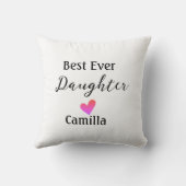 最高の娘名を追加パパ母の娘の日l クッション (裏面)