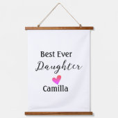 最高の娘名を追加パパ母の娘の日l 吊り下げ型タペストリー (正面)