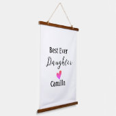 最高の娘名を追加パパ母の娘の日l 吊り下げ型タペストリー (傾斜あり)