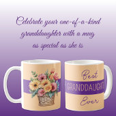 最高の孫娘は必ず花オレンジ色の花を発芽 コーヒーマグカップ