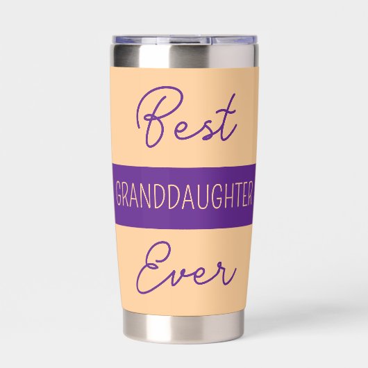 最高の孫娘は必ず花オレンジ色の花を発芽 保温保冷タンブラー (正面)