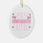 最高の孫娘エバー – かわいいさくらんぼの花 セラミックオーナメント (右)