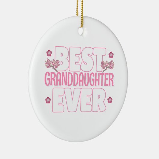 最高の孫娘エバー – かわいいさくらんぼの花 セラミックオーナメント (右)