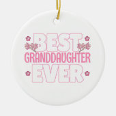 最高の孫娘エバー – かわいいさくらんぼの花 セラミックオーナメント (正面)