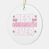 最高の孫娘エバー – かわいいさくらんぼの花 セラミックオーナメント (左)