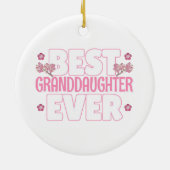 最高の孫娘エバー – かわいいさくらんぼの花 セラミックオーナメント (裏面)