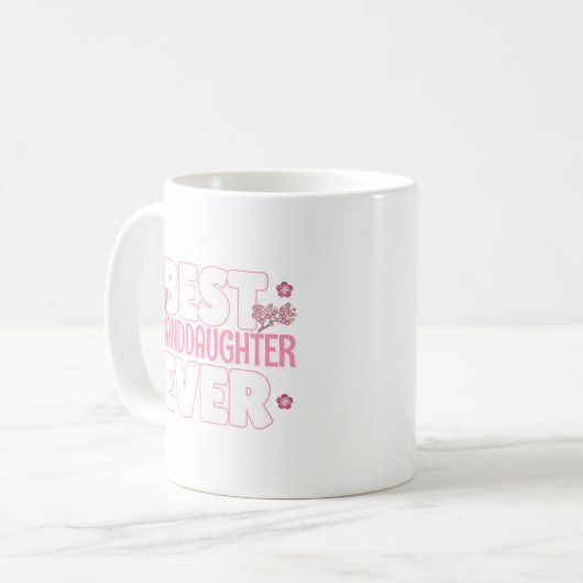 最高の孫娘 – さくらんぼの花 コーヒーマグカップ (正面左)