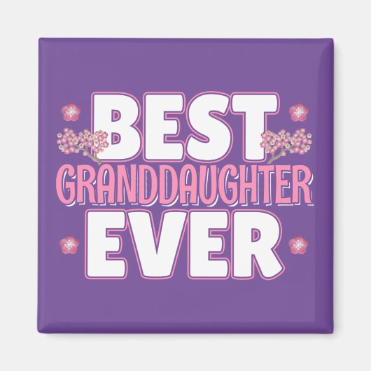 最高の孫娘 – さくらんぼの花 マグネット (正面)