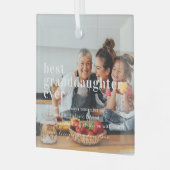 最高の孫娘 |引用文と写真ギフト ガラスオーナメント (正面左)