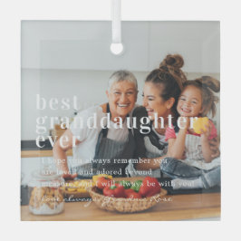 最高の孫娘 |引用文と写真ギフト ガラスオーナメント