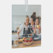 最高の孫娘 |引用文と写真ギフト ガラスオーナメント (正面右)